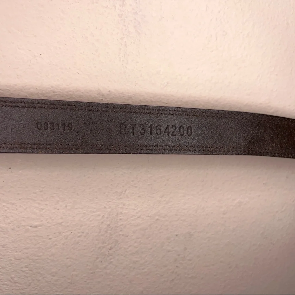 Y2K Vintage Fossil Medium Mens Brown Leather Belt Brass Buckle Classic